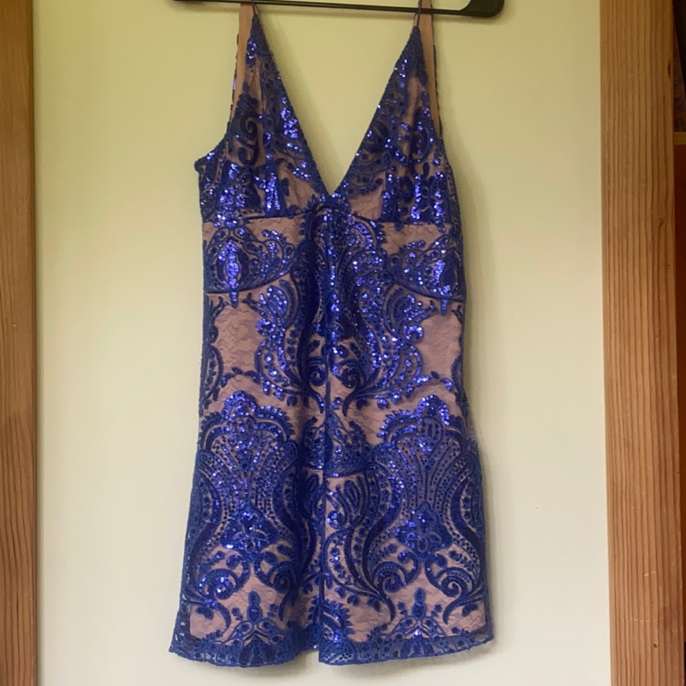 EUC Free People Night Shimmer Mini Dress